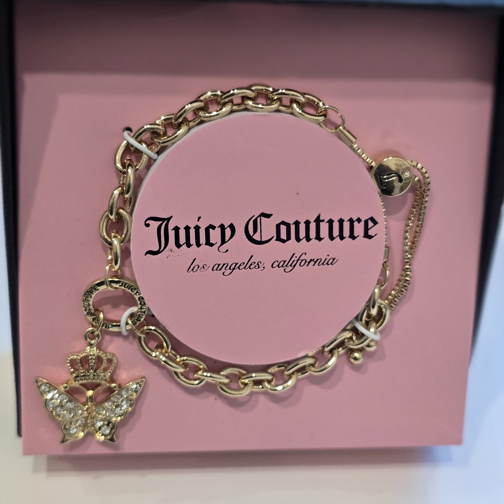 Juicy Couture Gold Butterfly Charm Bracelet